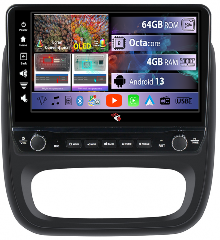 Trafic 3 - Navigatie dedicata Trafic 3, Opel Vivaro B 2014-2018 cu butoane rotative model 2024, 4 GB RAM 64 ROM, Quadcore, Android 13, Display QLED, 9", DSP, Carplay, Android Auto, Internet, Youtube , Waz