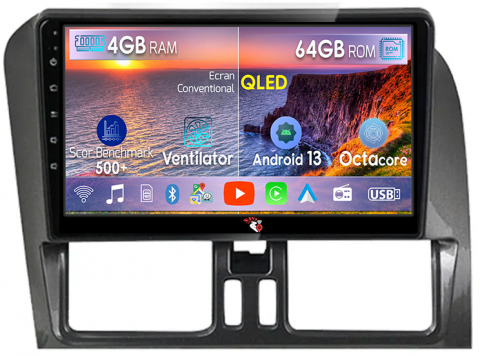 XC60 - Navigatie dedicata Volvo XC60 2008-2014, 4GB RAM 64GB ROM, Octacore, Android 13, Display QLED 9", DSP, Carplay, Android Auto, Internet, Youtube, Waze, WIFI, Bluetooth