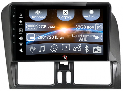 Volvo - (Resigilata) Navigatie dedicata Volvo XC60 2008-2014, 2GB RAM 32GB ROM, Quad Core, Display 9" IPS Full HD, Carplay, Android 13, Bluetooth, Magazin Play, Suport camere AHD