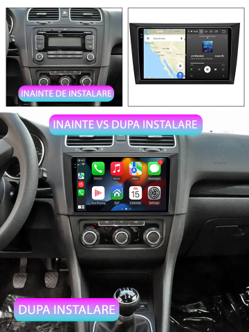 Navigatie dedicata VW Golf 6 2008 - 2013, 12GB RAM 256GB ROM, Android 14, Rezolutie 2K, Display QLED, 9", DSP, Carplay, Android Auto, Internet, Youtube, Waze, Wi Fi, USB [4]
