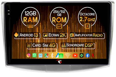 VW Passat B7 2011-2015 - Navigatie dedicata VW Passat B7 2011-2015, 12GB RAM 256GB ROM, Android 14, Rezolutie 2K, Display QLED, 10", DSP, Carplay, Android Auto, Internet, Youtube, Waze, Wi Fi, USB