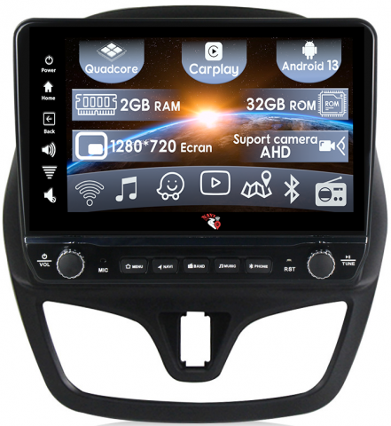 Navigatii Dedicate - Navigatie dedicata Spark Beat 2015-2018 cu butoane rotative model 2024, 9 Inch, 2GB RAM 32GB ROM, Quadcore, Android 13, WiFi, Bluetooth, Magazin Play