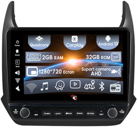 Cobalt 2011-2018 - Navigatie dedicata Cobalt 2011-2018 cu butoane rotative model 2024, 9 Inch, 2GB RAM 32GB ROM, Quadcore, Android 13, WiFi, Bluetooth, Magazin Play