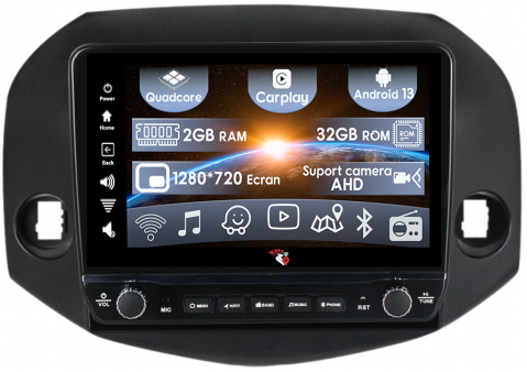 RAV4 2005-2013 - Navigatie dedicata RAV4 2005-2013 cu butoane rotative model 2024, 10 Inch, 2GB RAM 32GB ROM, Quadcore, Android 13, WiFi, Bluetooth, Magazin Play