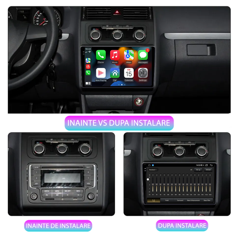 Navigatie dedicata VW Touran 2011-2015, 12GB RAM 256GB ROM, Android 14, Rezolutie 2K, Display QLED, 10", DSP, Carplay, Android Auto, Internet, Youtube, Waze, Wi Fi, USB [4]