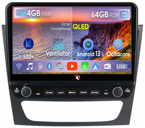 Mercedes-Benz - Navigatie dedicata w211 cu butoane rotative model 2024, 4 GB RAM 64 ROM, Quadcore, Android 13, Display QLED, 9", DSP, Carplay, Android Auto, Internet, Youtube , Waze , WI-FI