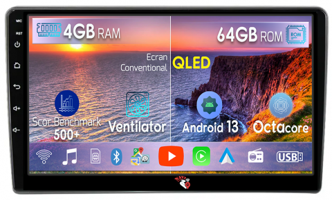 Zafira (2006-2014) - Navigatie dedicata Zafira B, Vectra C, Astra H, Meriva, Corsa D, Antara, 4GB RAM 64GB ROM, Octacore, Android 13, Display QLED 9", DSP, Carplay, Android Auto, Internet, Youtube, Waze