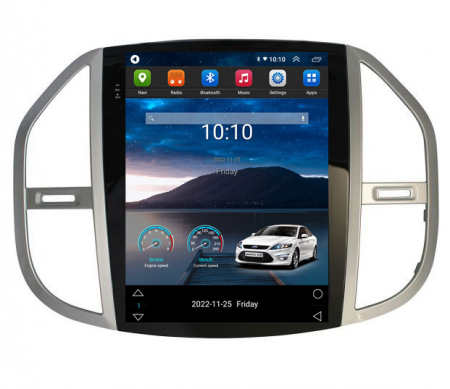 Mercedes-Benz - Navigatie dedicata Mercedes Benz Vito Tesla Style, 8+128 GB RAM, ANDROID 13, Carplay&Android Auto, 9.7 inch, Internet, Aplicatii, Waze, GPS