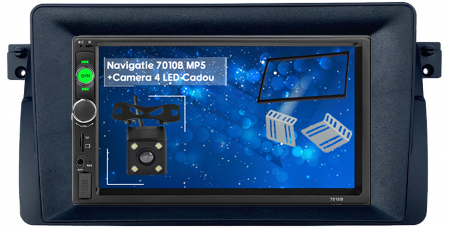 Rover - Navigatie NAVI-IT MirrorLink mp5 player auto 7010B compatibil cu BMW, Rama 2Din, Suporti prindere, camera marsarier 4 led night-vision, Bluetooth, Divix , AVI , USB , SD Card , AUX