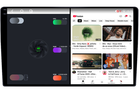 Navigatie Universala cu instalare pe bord, 8GB RAM 128GB ROM, Octacore, Platforma TS18, Android 14, Display QLED 9", Suporta camera 360", DSP, Carplay&Android Auto, SIM 4G, Ventilator Activ - Copie [2]