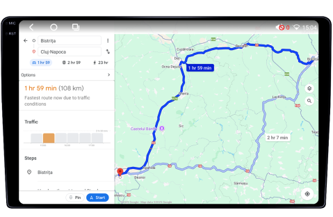 Navigatie Universala cu instalare pe bord, 8GB RAM 128GB ROM, Octacore, Platforma TS18, Android 14, Display QLED 9", Suporta camera 360", DSP, Carplay&Android Auto, SIM 4G, Ventilator Activ - Copie [3]