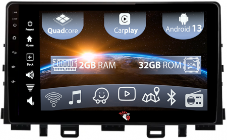 Navigatii Dedicate - (Resigilata) Navigatie dedicata KIA RIO YB 2016-2020, Android 13, Wireless Carplay si Android auto 2 GB RAM 32 ROM, Display IPS, 9 inch, Microfon Extern
