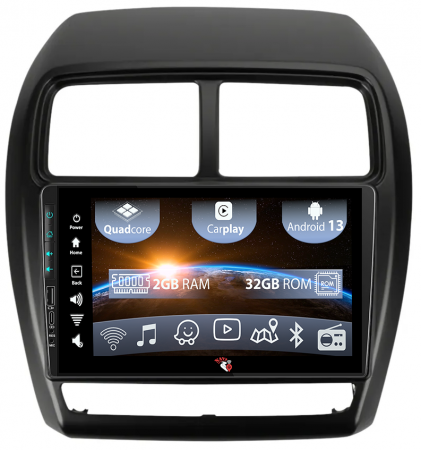 ASX 2016-2022 - Navigatie dedicata Mitsubishi ASX 2016-2022, USB&Butoane fizice frontale, Android 13, Wireless Carplay si Android auto 2 GB RAM 32 ROM, Display IPS, 9 inch, Microfon Extern