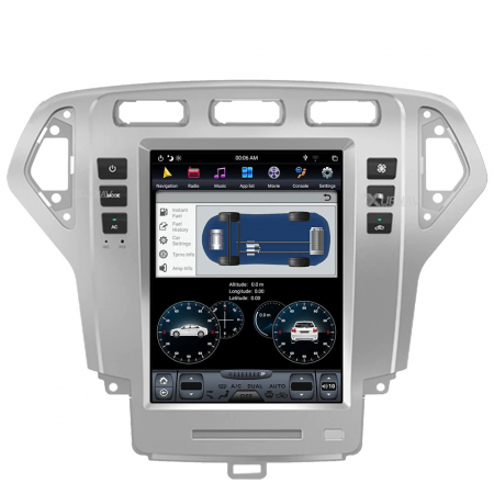 Ford - Navigatie dedicata Ford Mondeo 2007-2010, Tesla Style, 4GB RAM 64GB ROM, Android 13, WiFi, DSP, Internet, Waze, Carplay, Ecran 9.7 inch, Culoarea gri deschis