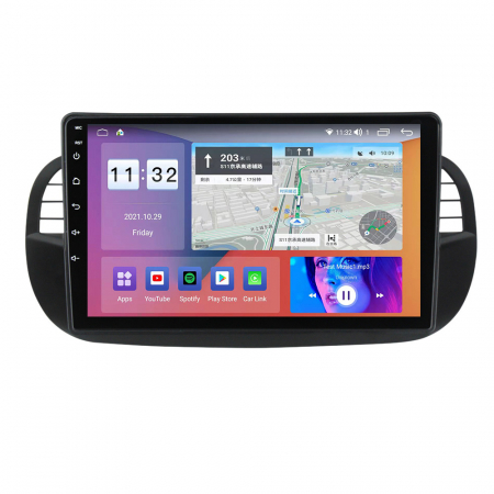 Navigatie dedicata Fiat 500, 4GB RAM 32GB ROM, Octacore, Android 14, Display QLED 1K 9", DSP, Carplay&Android Auto, SIM 4G, Bluetooth, Ventilator Activ [3]