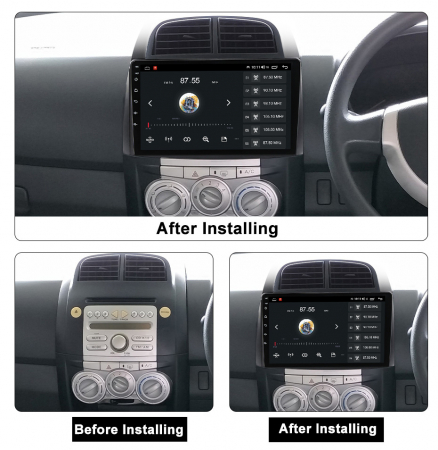 Navigatie dedicata Toyota Passo Daihatsu Boon Sirion Subaru Justy Perodua Myvi, 4GB RAM 32GB ROM, Octacore, Android 14, Display QLED 1K 9", DSP, Carplay&Android Auto, SIM 4G, Bluetooth, Ventilator Act [4]