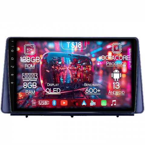 Ford - Navigatie NAVI-IT compatibil cu Ford Focus 2019+, 8GB RAM 128GB ROM, Octacore, Platforma TS18, Android 13, Display QLED 9”, Suporta camera 360º, DSP, Carplay&Android Auto, SIM 4G, Ventilator Activ