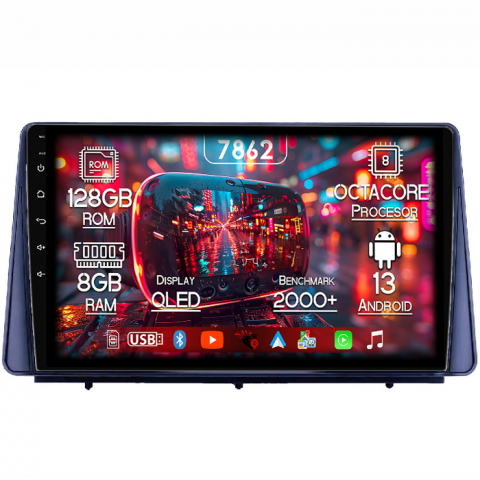 Ford - Navigatie NAVI-IT compatibil cu Ford Focus 2019+, 8GB RAM 128GB ROM, Octacore, Platforma 7862,Android 13, Display QLED 9”, Suporta camera 360º, DSP, Carplay&Android Auto, SIM 4G, Ventilator Activ