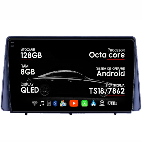 Focus 2019 - Navigatie NAVI-IT compatibil cu Ford Focus 2019+, 8GB RAM 128GB ROM, Octacore, Platforma TS18, Android 13, Display QLED 9”, Suporta camera 360º, DSP, Carplay&Android Auto, SIM 4G, Ventilator Activ