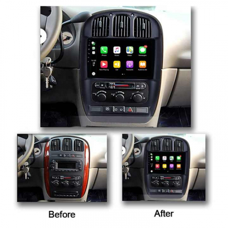 Navigatie dedicata Chrysler Pacifica 2006-2012/Dodge Caravan, 4 GB RAM 32GB ROM, Android 13, Display QLED 1K, 9", DSP, Carplay, Android Auto, Internet, Youtube , Waze , Wi Fi , Usb , Blu [2]