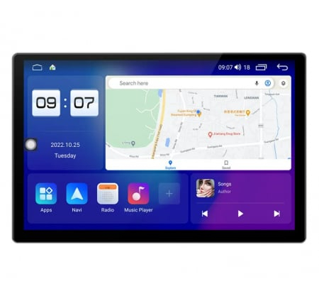 Juke 2010-2014 - Navigatie Universala, 8GB RAM 128GB ROM, Octacore,Android 13, Display 2K QLED 9”, Suporta camera 360º, DSP, Carplay&Android Auto, SIM 4G, Ventilator Activ