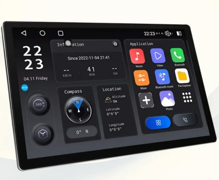 Navigatie Universala, 4GB RAM 32GB ROM, Android 13, Display 2K, QLED, 13", DSP, Carplay&Android Auto, Octacore, Youtube, Waze, WI-FI, USB DVR filmare trafic si camera 180 grade [1]