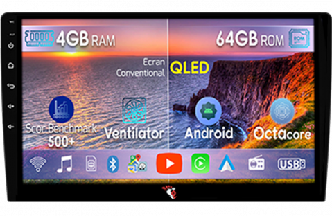 Navigatii Universale - Navigatie universala, 4GB RAM 64GB ROM, Octa Core, Display 9" QLED, Carplay&Android Auto, Android 14, Suport Camere AHD