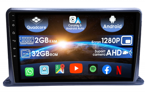 Navigatii Universale - (Resigilata) Navigatie Universala cu instalare pe bord, 2GB RAM 32GB ROM, Quad Core, Display 9" IPS Full HD, Carplay&Android Auto, Android 14, Suport camere AHD