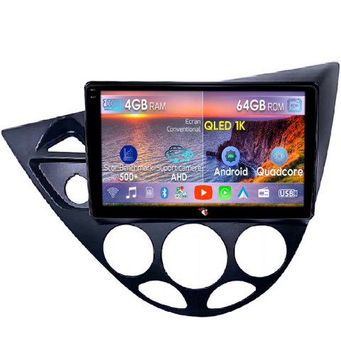 Focus 1999-2005 - Navigatii dedicate Focus 1999-2005, 4GB RAM 64GB ROM, Octacore, Android 14, Display QLED 1K 9", Carplay&Android Auto, SIM 4G, Ventilator Activ