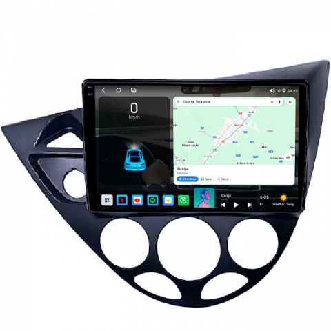 Navigatii dedicate Focus 1999-2005, 4GB RAM 64GB ROM, Octacore, Android 14, Display QLED 1K 9", Carplay&Android Auto, SIM 4G, Ventilator Activ [1]