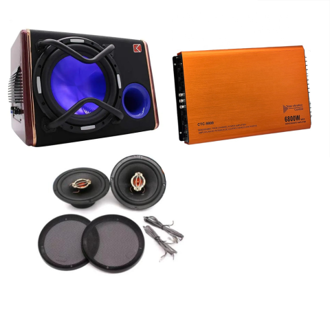 Difuzoare Auto - Pachet audio difuzoare si tweetere + amplificator 60W RMS + Subwoofer Kuerl 10 Inch Dacia/Renault Logan 2 2012-2016, Duster 2010-2017