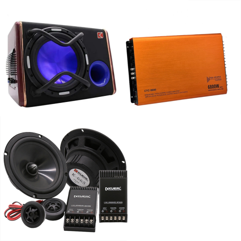 Passat CC 2009-2018 - Pachet audio difuzoare si tweetere + amplificator 60W RMS + Subwoofer Kuerl 10 Inch Passat B6/B7/CC