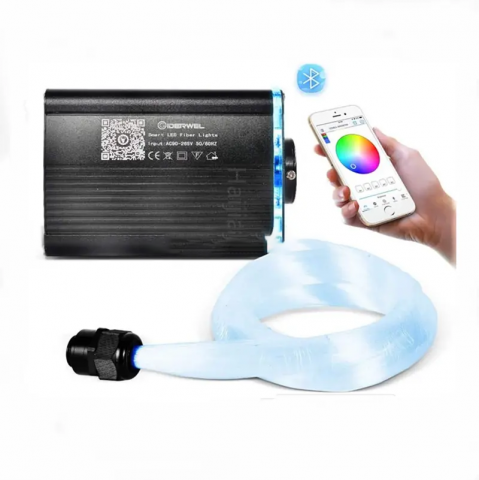 Lumini Ambientale - Kit Fibra Optica RGB Plafon Cer instelat 800 fire +  Meteoriti