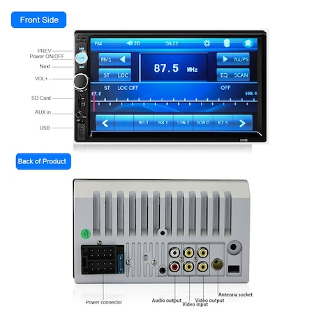 Player Auto MP5 7010B, Rama,Suporti prindere, Bluetooth, Divix , AVI , USB, SD Card , AUX [2]