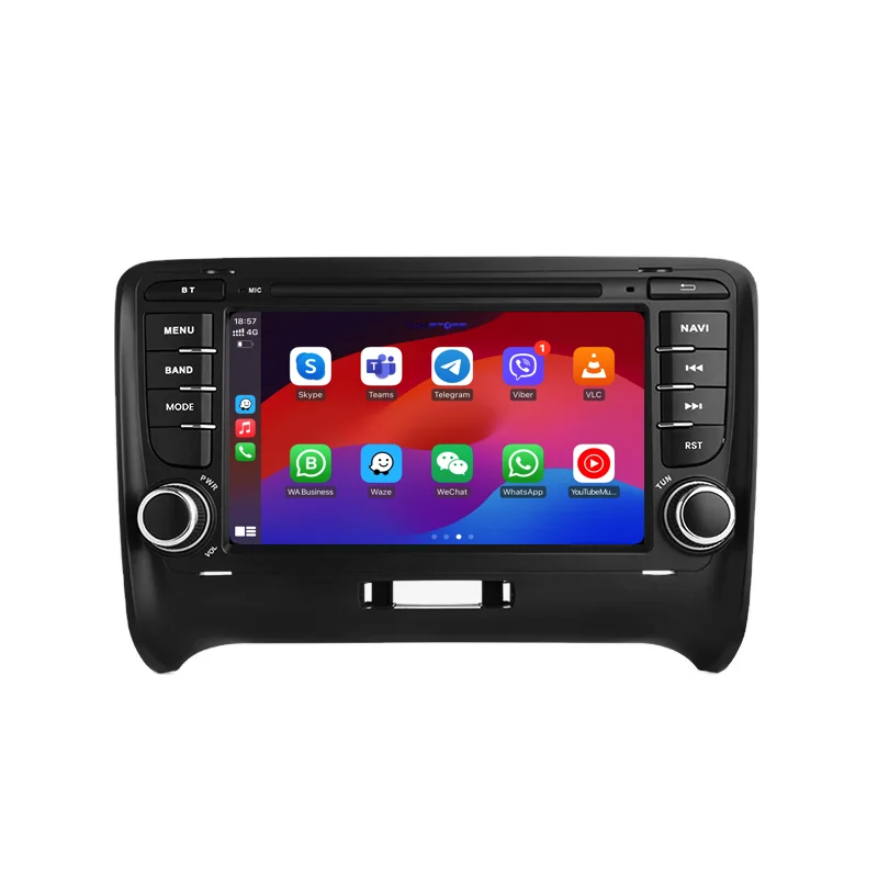 Navigatii Dedicate - Navigatie dedicata Audi TT 2006-2015, Android 12, Wireless Carplay si Android auto 2 GB RAM 32 ROM, Display 7 inch Microfon Extern