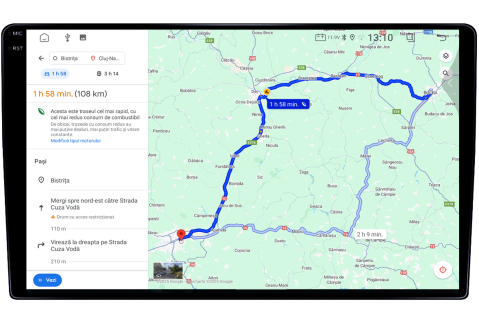 (Resigiliata) Navigatie GPS universala, 8GB RAM 128GB ROM, Octacore, Platforma TS18, Android 14, Display QLED 10”, Suporta camera 360º, DSP, Carplay&Android Auto, SIM 4G, Ventilator Activ [4]