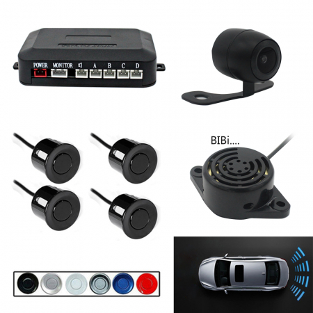 Senzori Parcare - Set 4 senzori parcare plus camera marsarier cu afisaj de la 0-1,8 metri vizual si acustic dedicat pentru navigatii android si windows, Brand Navi-it