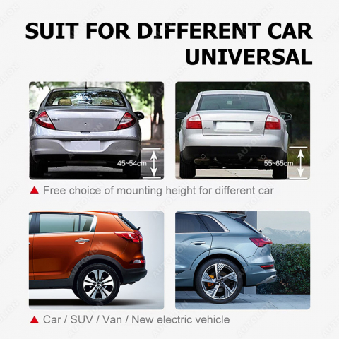 Set 8 senzori de parcare compatibili cu orice cameră de rezervă & ecran Android negru/alb/argintiu, unghi de vizualizare de 170 de grade [2]