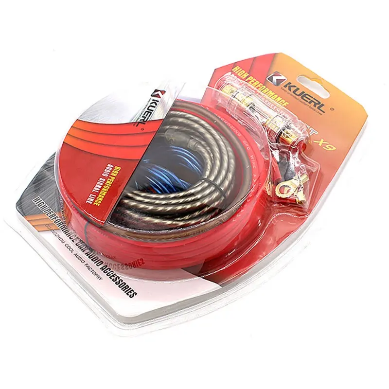 Amplificatoare Auto - Kit cablu alimentare amplificator auto K-X9 10GA subwoofer, 4.5M lungime, RCA