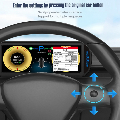 Navigatie Dashboard Headup Display pentru Tesla, 6.86", 480x1280 [4]
