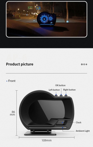 Vitezometru universal HUD pentru mașină OBD+GPS, afișaj inteligent cu alarmă de navigație [3]