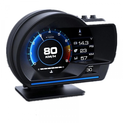 Diverse - Vitezometru universal HUD pentru mașină OBD+GPS, afișaj inteligent cu alarmă de navigație