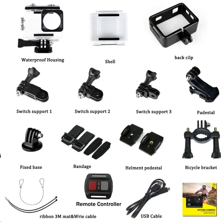 Camera video sport ATQ60ER 4K60fps, Ultra HD, rezistenta la apa, dual