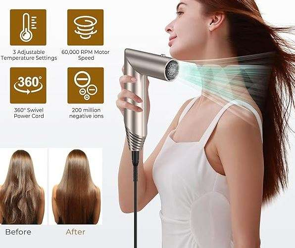 Set perii uscător de păr 6 în 1 ionic cu accesorii de coafare [2]