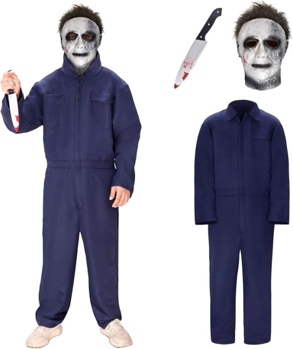 Costum Halloween Adulți – Salopetă Unisex cu Fermoar și 6 Buzunare pentru Cosplay și Carnaval [3]