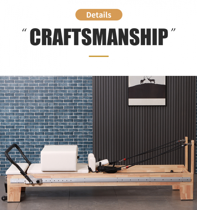 Aparat Reformer Profesional Pilates din Lemn – Echipament Fitness Premium pentru Tonifiere și Flexibilitate [9]