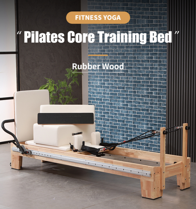 Aparat Reformer Profesional Pilates din Lemn – Echipament Fitness Premium pentru Tonifiere și Flexibilitate [6]