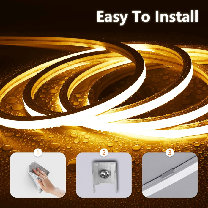 Bandă LED Neon Flexibilă 2 m IP65 Alb Rece 6000K pentru Interior și Exterior [3]