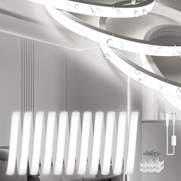 Bandă LED Neon Flexibilă 2 m IP65 Alb Rece 6000K pentru Interior și Exterior [2]