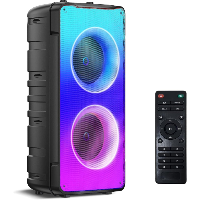 Titlul Boxa bluetooth tamproad a67 60w portabila lumini led baterie 10000mah stereo tws 120w karaoke radio fm [1]